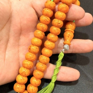 تسبیح کهربا فول رگه بودار