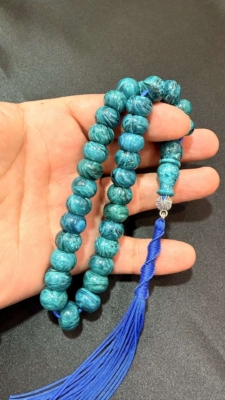 تسبیح کهربا فول رگه بودار