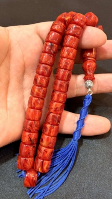 تسبیح کهربا فول رگه بودار