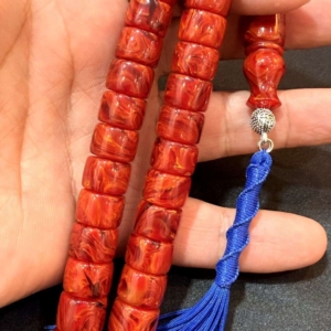 تسبیح کهربا فول رگه بودار