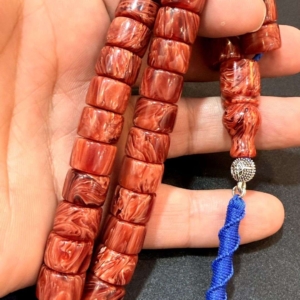 تسبیح کهربا فول رگه بودار