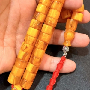 تسبیح کهربا فول رگه بودار